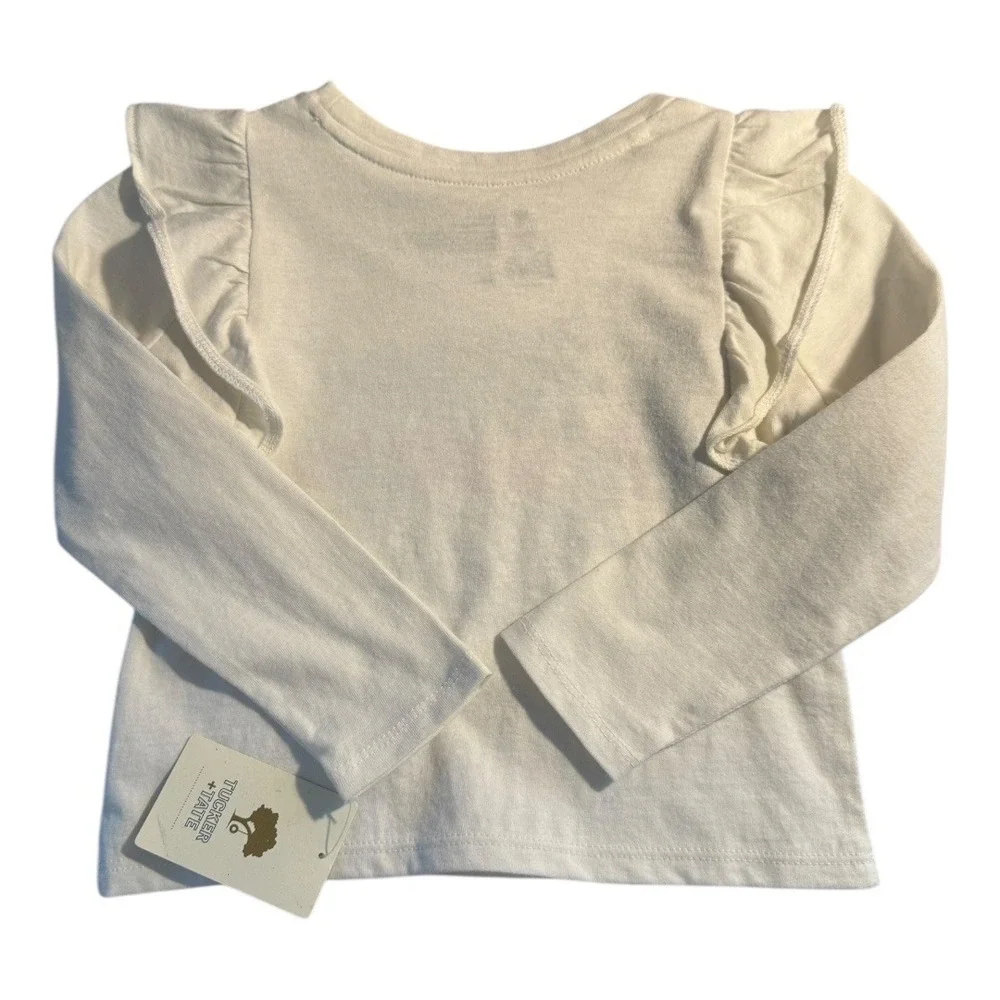 Tucker Tate Barbie Christmas Tree Car Long Sleeve Ruffle‎ Top Kids Size 6